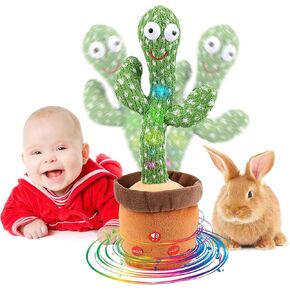Volume Adjustable Dancing Cactus Talking Cactus Baby Toys Singing Toys, Baby Cactus Repeating What You Say Baby Boy Toys Imitation Toys Glowing Musical Toys Children's Educational Gift Toys