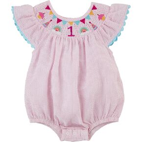 Mud Pie Baby Girls Smocked Birthday Bubble, 12-18 Months, Pink, 12-18 Months US in Kuwait
