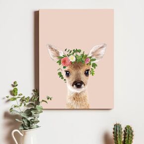 ORIDOMY Abstract Highland Cow Print Farmhouse Wall Decor Funny Cow Wearing a Wreath Staring at You Wall Decoration Rustic Farm Bedroom Decor Picture Paintings Artwork for Home Kitchen Decor 12x16inch