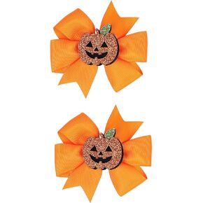 Baby Girl's Cute Bowknot Hair Clips Halloween Bat Wing Hair Clips Pumpkin Head Hair Clips (A- Black 1) in Saudi Arabia