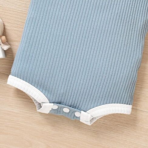 HINTINA Preemie Newborn Infant Baby Girls Sleeveless Ribbed Bodysuit Headband Summer Outfits in Saudi Arabia
