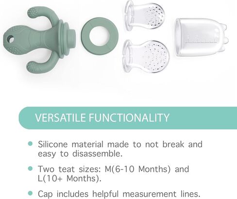 Little Twig Baby Fruit Feeder Pacifier & Teether Set – Silicone Baby Food Feeder with Freezer Tray, BPA Free Teething Toy for Infants, Breast Milk Pops, Fruit & Puree Feeder, Baby Led Weaning Kit in Saudi Arabia