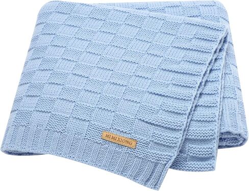 LAWKUL Knit Baby Blanket for Girls Boys - Sage Green, 30x40 Inch | Soft Crochet, Newborn Neutral, Crib Receiving, Nursery Swaddling, Infant Toddler Unisex in Kuwait