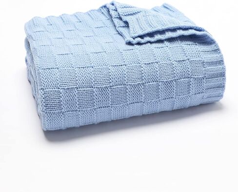LAWKUL Knit Baby Blanket for Girls Boys - Sage Green, 30x40 Inch | Soft Crochet, Newborn Neutral, Crib Receiving, Nursery Swaddling, Infant Toddler Unisex in Kuwait