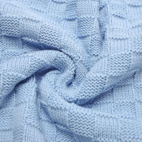 LAWKUL Knit Baby Blanket for Girls Boys - Sage Green, 30x40 Inch | Soft Crochet, Newborn Neutral, Crib Receiving, Nursery Swaddling, Infant Toddler Unisex in Kuwait