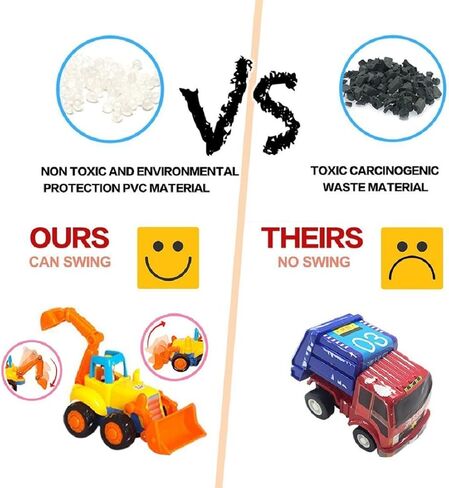 سيارات تعمل بالاحتكاك، لعبة شاحنات الدفع والذهاب، مجموعة ألعاب مركبات البناء للأطفال الصغار من عمر 1 إلى 3 سنوات، شاحنة تفريغ الشاطئ، خلاط الأسمنت، جرافة، جرار، هدايا تعليمية مبكرة، مجموعة من 4 قطع in Kuwait