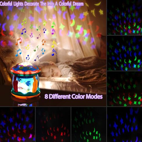 Baby Toys 6 to 12 Months Musical Light Up Tummy Time Infant Toys 3-6 7 8 9 12-18 Months Crawling Toys Ocean Rotating Projector Baby Gifts for 1 2 3 Year Old Boy Girl Birthday Toddlers Kids in Saudi Arabia