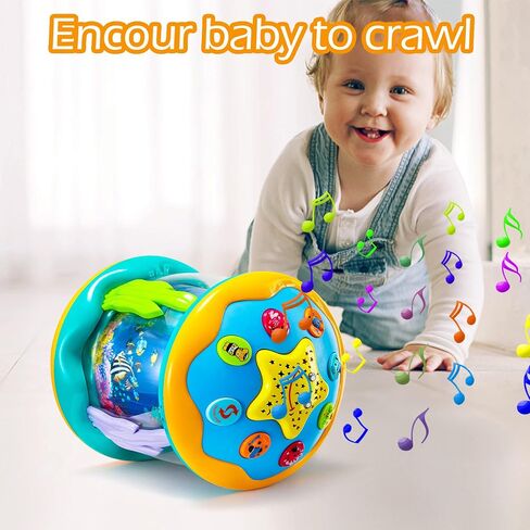 Baby Toys 6 to 12 Months Musical Light Up Tummy Time Infant Toys 3-6 7 8 9 12-18 Months Crawling Toys Ocean Rotating Projector Baby Gifts for 1 2 3 Year Old Boy Girl Birthday Toddlers Kids in Saudi Arabia