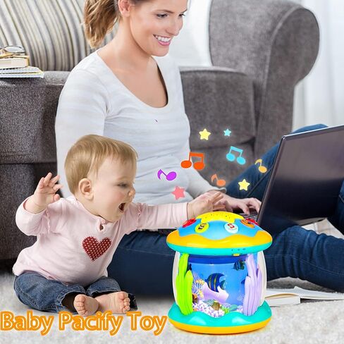 Baby Toys 6 to 12 Months Musical Light Up Tummy Time Infant Toys 3-6 7 8 9 12-18 Months Crawling Toys Ocean Rotating Projector Baby Gifts for 1 2 3 Year Old Boy Girl Birthday Toddlers Kids in Saudi Arabia