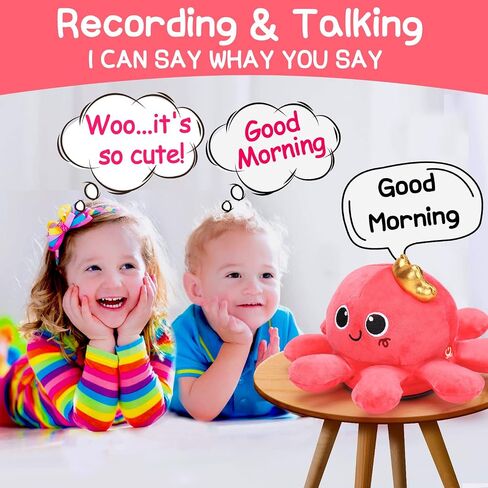 Tsomtto Baby Boy Toys Plush Octopus Crawling & Walking Musical Toy Light up Voice Control Dancing Infant Toys Boys Girls Newborn Tummy Time Toys Babies Boy Birthday Christmas First Shower Gifts in Saudi Arabia