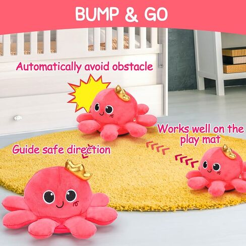Tsomtto Baby Boy Toys Plush Octopus Crawling & Walking Musical Toy Light up Voice Control Dancing Infant Toys Boys Girls Newborn Tummy Time Toys Babies Boy Birthday Christmas First Shower Gifts in Saudi Arabia