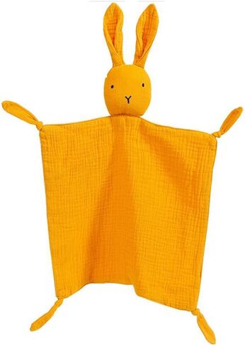 Organic Cotton Muslin Bunny Lovey Blanket Soft Breathable | 100% Organic Cotton, Security Blanket, Machine Washable, Breathable, in Saudi Arabia