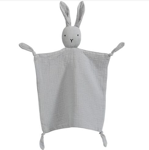 Organic Cotton Muslin Bunny Lovey Blanket Soft Breathable | 100% Organic Cotton, Security Blanket, Machine Washable, Breathable, in Saudi Arabia