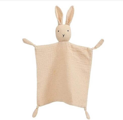 Organic Cotton Muslin Bunny Lovey Blanket Soft Breathable | 100% Organic Cotton, Security Blanket, Machine Washable, Breathable, in Saudi Arabia