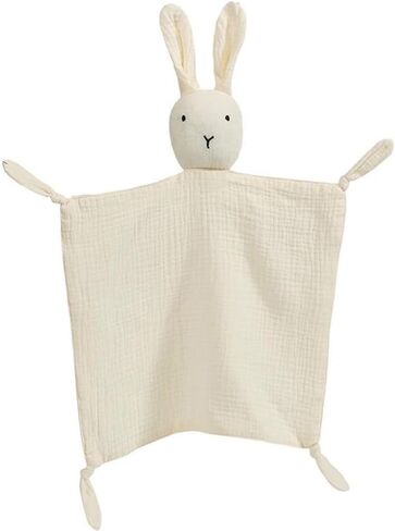 Organic Cotton Muslin Bunny Lovey Blanket Soft Breathable | 100% Organic Cotton, Security Blanket, Machine Washable, Breathable, in Saudi Arabia
