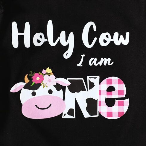 Baby Girl First Birthday Outfit 1st Birthday Girl Clothes Holy Cow I'm One Girl Outfit in Saudi Arabia