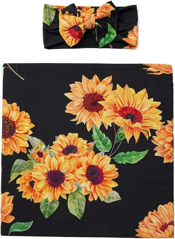 Galabloomer Newborn Receiving Blanket Headband Set Baby Flower Swaddle in Saudi Arabia
