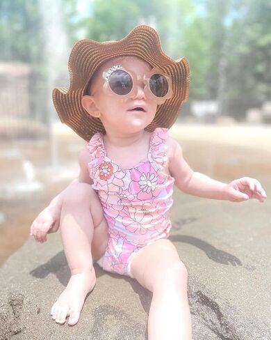 XRjxyushan Toddler Summer Sweet Pool Swimsuit, Cute Printed Ruffle One Piece Swimsuit Bikini Beach Swimwear in Saudi Arabia