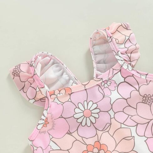 XRjxyushan Toddler Summer Sweet Pool Swimsuit, Cute Printed Ruffle One Piece Swimsuit Bikini Beach Swimwear in Saudi Arabia