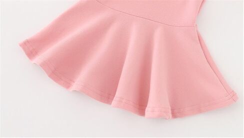 Toddler Baby Girls Long Sleeve Cotton Dress Solid Ruffle Tops in Saudi Arabia