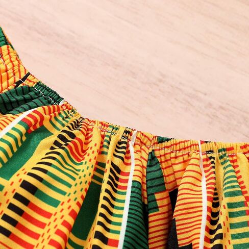 YOUNGER TREE African Baby Clothes Girl Dashiki Ankara Outfit Set in Saudi Arabia