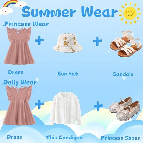 Toddler Girls Dress Kids Cotton Linen Ruffle Halter Sleeveless Dresses 1-5 Years in Kuwait