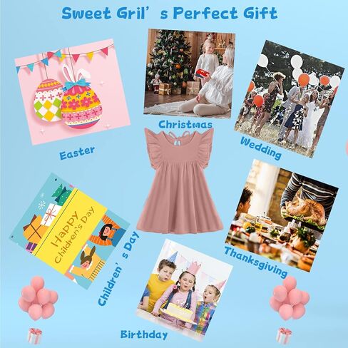 Toddler Girls Dress Kids Cotton Linen Ruffle Halter Sleeveless Dresses 1-5 Years in Kuwait