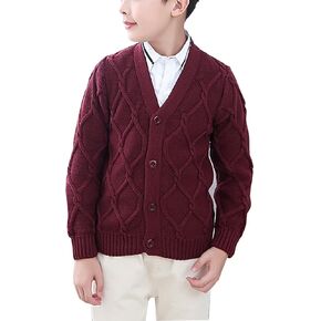 Baby Toddler Boys Cardigan Sweater Cable Knit Button Closure V Neck Jacket Kids Long Sleeve Classic Spring Winter Outwear in Kuwait