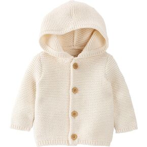 little planet by carter's Unisex Baby Organic Signature Stitch Cardigan, Cream, 12 Months in Saudi Arabia