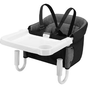 كرسي مرتفع مزود بمشبك محمول على الطاولة للرضع والأطفال الصغار، مقعد تغذية الطفل قابل للإزالة والغسل، تصميم عالي الحمولة، يمكن ربطه بالطاولة للمنزل والسفر - رمادي in Kuwait