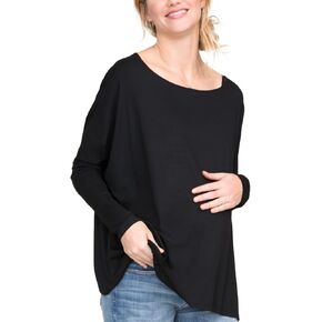 HATCH Collection | Flowy Maternity Tee | Flattering, Slim Fit Sleeves, Classic Crewneck | The Longsleeve Tee