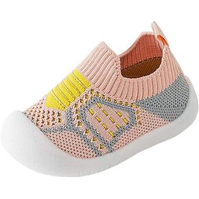 Unsex Baby First Walking Shoes boy Girl Infant No-Sliper Lightweight Sneakers,6 12 18 24 36 Months Toddler Protect Toes Sock Shoes