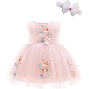 Weileenice Girls Kids Tulle Flower Dress Baby Girl Princess Christmas Pageant Birthday Party Dresses in Kuwait