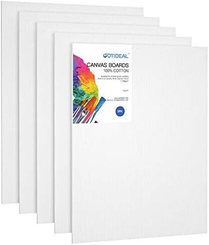 GOTIDEAL Canvas Boards, 8x10 inch Set of 10, Art Supplies Canvas Panel in Kuwait