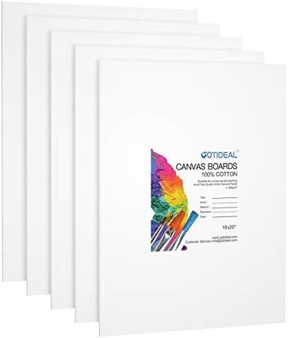 GOTIDEAL Canvas Boards, 8x10 inch Set of 10, Art Supplies Canvas Panel in Kuwait