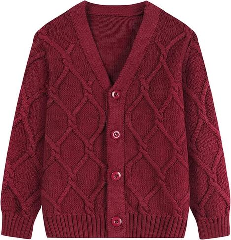 Baby Toddler Boys Cardigan Sweater Cable Knit Button Closure V Neck Jacket Kids Long Sleeve Classic Spring Winter Outwear in Kuwait
