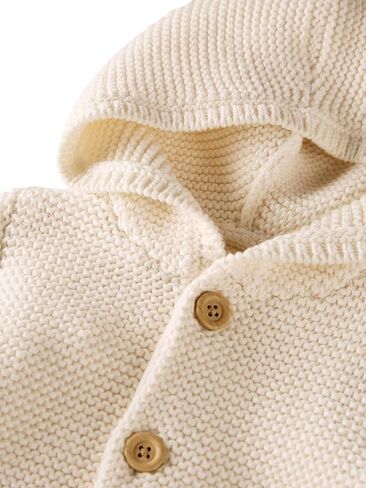 little planet by carter's Unisex Baby Organic Signature Stitch Cardigan, Cream, 12 Months in Saudi Arabia