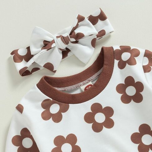 Newborn Infant Baby Girl Floral Clothes Set Long Sleeve Pull On Top Long Pants 2Pcs Fall Winter Outfits in Kuwait