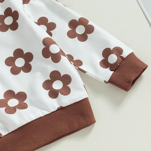 Newborn Infant Baby Girl Floral Clothes Set Long Sleeve Pull On Top Long Pants 2Pcs Fall Winter Outfits in Kuwait
