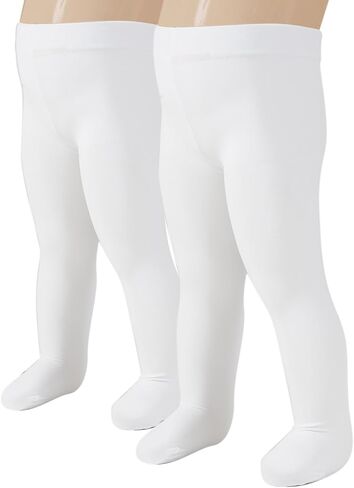 CALZITALY 2 Pairs - Baby Girl Plain Microfibre Semi Opaque Pantyhose | Newborn Pantyhose | 40 Den | 3 To 24 Months in Kuwait
