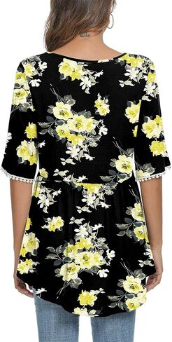 Xpenyo Maternity Tops Shirts Cute Lace Bell Sleeve Pregnancy Tunics T-Shirt Tee in Saudi Arabia