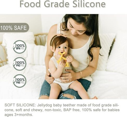 Baby Teether Toy, Food Grade Silicone Teething Toy for Babies | Easy Grip, Multiple Biting Points, Soothes Teething Discomfort, BPA-Free, Easy to Clean in Saudi Arabia