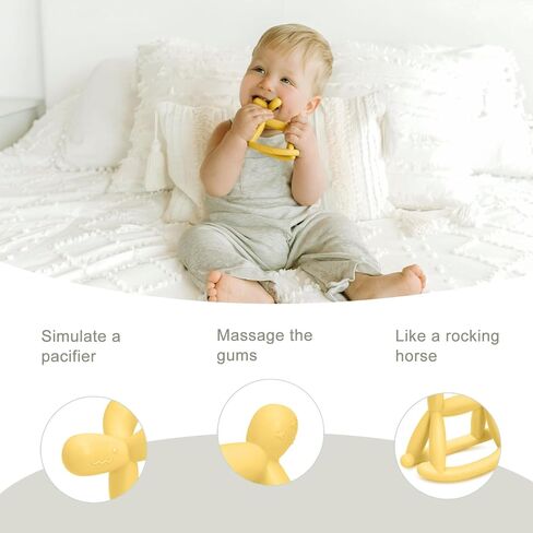 Baby Teether Toy, Food Grade Silicone Teething Toy for Babies | Easy Grip, Multiple Biting Points, Soothes Teething Discomfort, BPA-Free, Easy to Clean in Saudi Arabia
