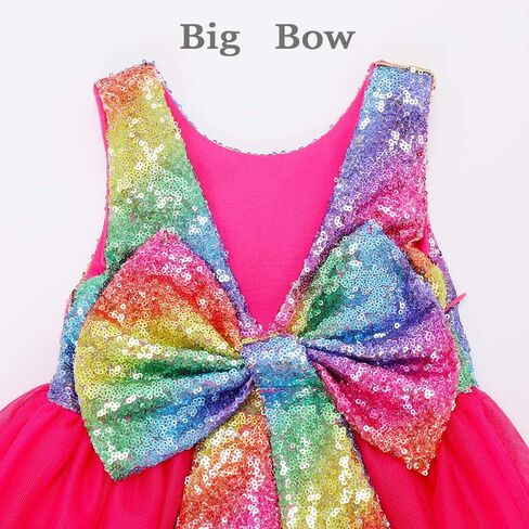 فستان حفلات للفتيات من ANATA مزين بالترتر فستان توتو للفتيات على شكل حرف V من الخلف للأطفال الصغار فستان زفاف الأميرة in Kuwait