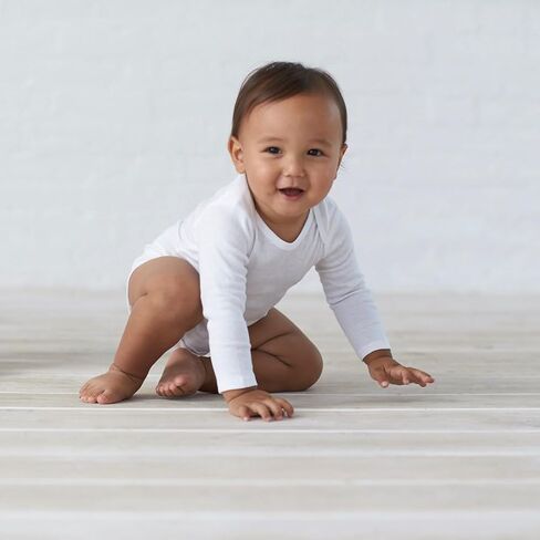 Gerber Baby 6 Pack Long-Sleeve Onesies Bodysuit, White and Black in Saudi Arabia