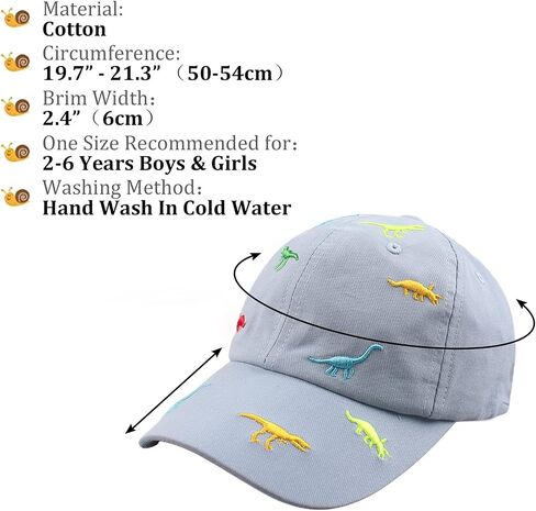 Bamery Toddler Baseball Hat for Boys&Girls Baby Baseball Cap Embroidery Dinosaur Kids Hat for 2-6T in Saudi Arabia