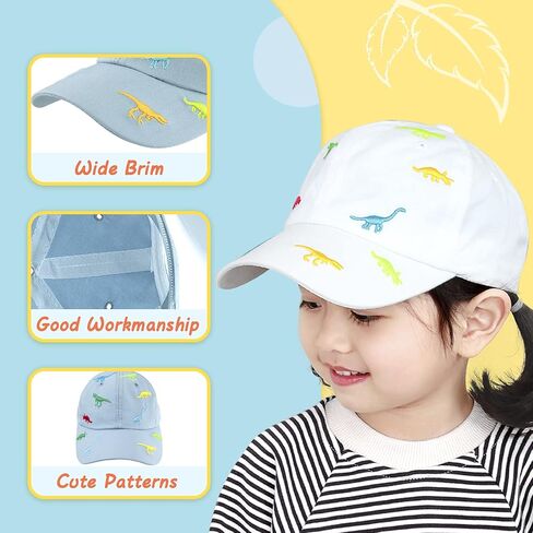BAVST Boy Baseball Cap for Baby Toddler Girls Summer Cap Sun Protection Dinosaur Kids Trucker Hats for 1-3Years Old in Saudi Arabia