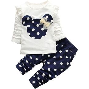 Urtrend Baby Girls' Toddler Outfits Kids Clothes Spring Long Sleeve Shirt Top Pants Set