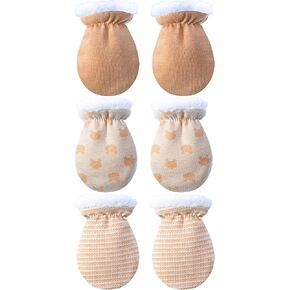 3 Pairs Newborn Mitten Gloves Warm Cotton Mittens Baby Winter Mittens (0-12 Month) in Kuwait