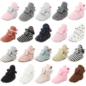 أحذية HsdsBebe للجنسين لحديثي الولادة من القطن نعل مانع للانزلاق للأطفال الصغار والأولاد والبنات أحذية جوارب مريحة من الصوف للشتاء الدافئ in Kuwait